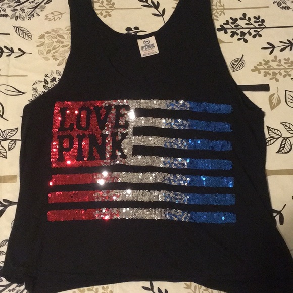 PINK Victoria's Secret Tops - Limited edition PINK fourth of july bling tank